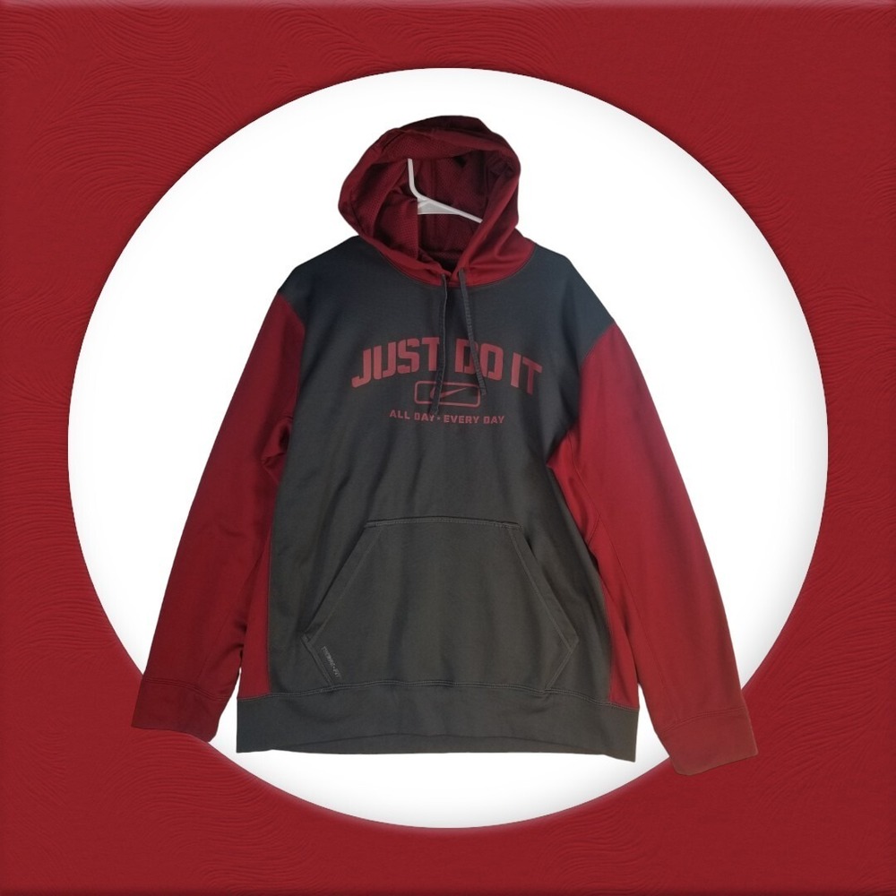 Nike JUST DO IT Men THERMA-FIT Performance Hoodie Size L, Pit to Pit 25 in